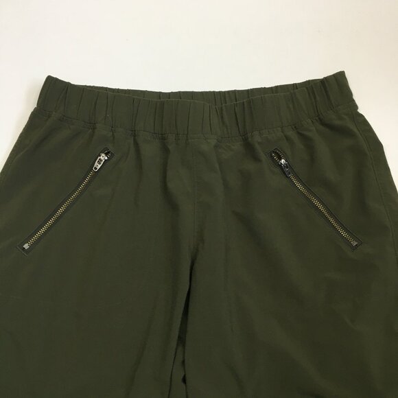 ATHLETA Olive Green Zip Pocket Adjustable Drawstring Hem Lightweight Pant - Picture 4 of 12